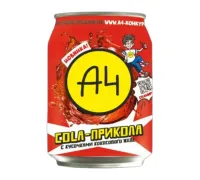 А4 КОЛА-ПРИКОЛА Напиток  с кусочками кокосового желе со вкусом Колы. 0,24 л x