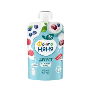 Десерт Фруто няня яблоко и ягоды 90гр