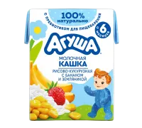 кашка рисово кукурузная с бананом и земляникой