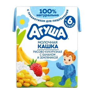 кашка рисово кукурузная с бананом и земляникой