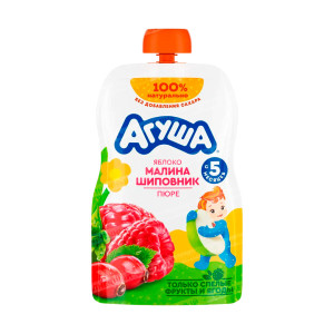 Агуша Яблоко малина шиповник пюре 90г.