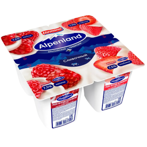 Йогурт Альпенлэнд клубника малина 0.3 95 гр