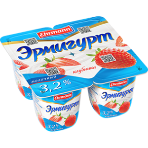 Йогурт "Эрмигурт" (клубника) 3.2 проц 100 г