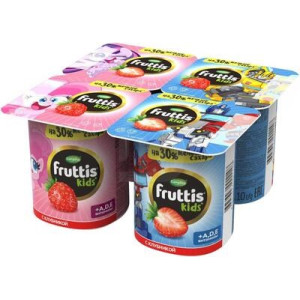 Йогурт "Fruttis kids" с клубниковй 110гр.