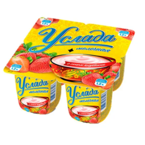  Продукт йогуртн. пастериз."Услада" с сок. клубн. 1.2 проц. 95 гр.