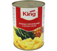 Кусочки Ананаса  в легком сиропе 580 мл