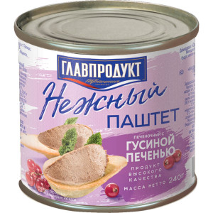 паштет"Главпродукт"  из гусин.печени 240г