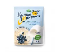 Каша Минутка овсяные хлопья с черникой 43г