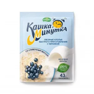 Каша Минутка овсяные хлопья с черникой 43г