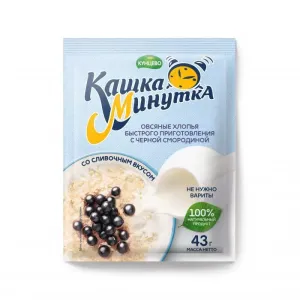 Каша Минутка овсяные хлопья с черной смородиной 43г