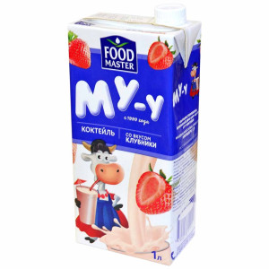 Молоч. коктейль Клубника 2пр 1л