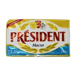 Масло President сливочное 72.5 проц 180гр