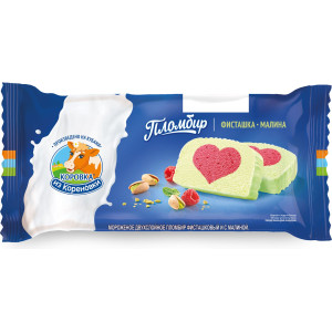 Мороженое Пломбир фисташка-малина КизК 200 г