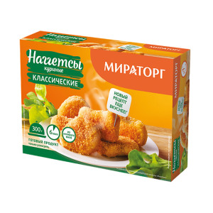Наггетсы "Мираторг"класс. курин 300 гр.