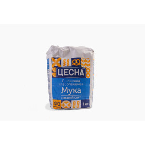 Мука Цесна (Высший сорт, 1 кг, Пшеничная)