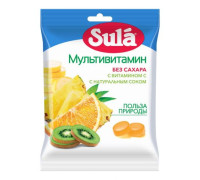 Карамель леденцовая  Зула Мультивитамин 60г пакет