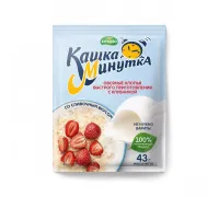 Овсяная каша со слив. “Кашка Минутка” клубника 43г 