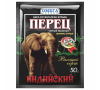 Перец инд. Слон черный молотый в/с 50 г Омега