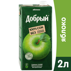 ДОБРЫЙ  ЯБЛОКО СОК 2л*6 Россия шт.