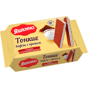 Ваф.тонкие Яшкино 144г с какао и молоч.кремом КК